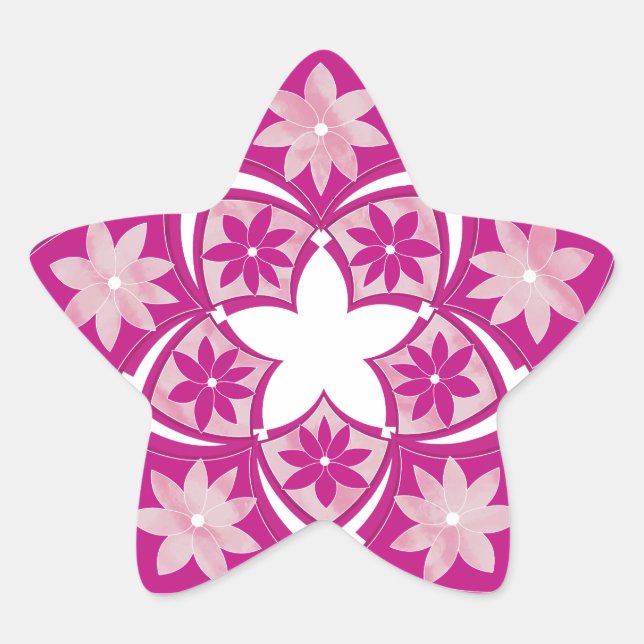 Purple Star Decorative Floral Tiles Sticker (Front)