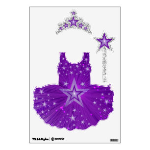 Purple Star fairy princess faux glitter print Wall Sticker