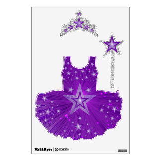Purple Star fairy princess faux glitter print Wall Sticker
