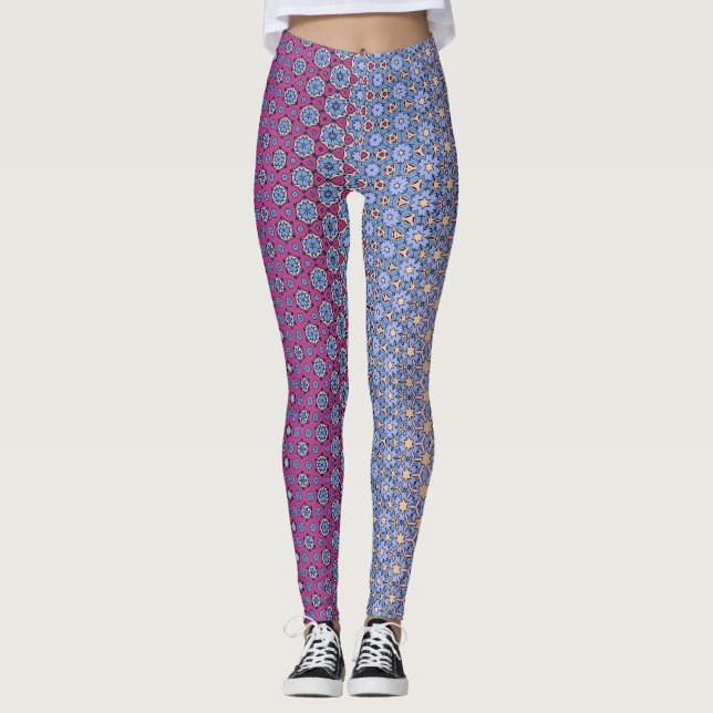Purple Star Floral Metamorphic  Leggings (Front)
