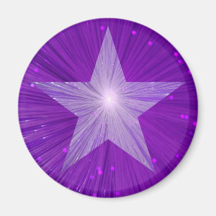 Purple Star fridge magnet round