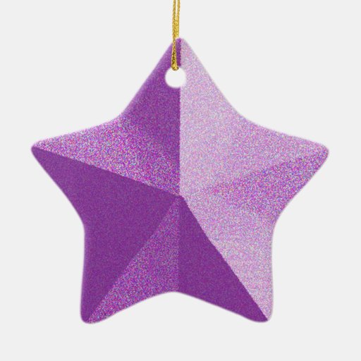 Purple Star Glitter look Ornament Template | Zazzle