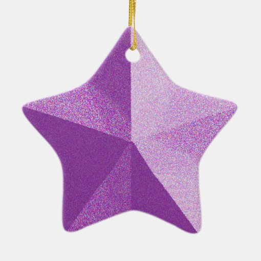 Purple Star Glitter look Ornament Template | Zazzle