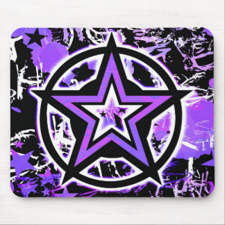 Purple Star Graphic Mouse Pad