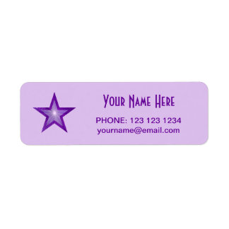 Purple Star 'Name' text small pale purple Label
