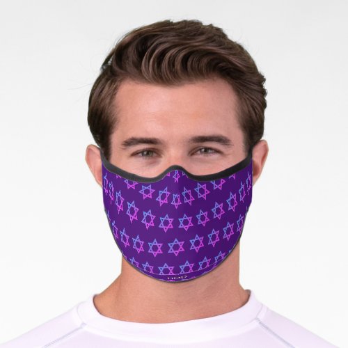 Purple Star of David Monogram Premium Face Mask