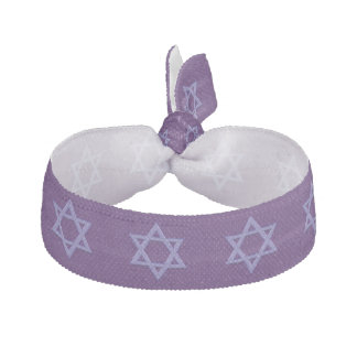 Purple Star of David Seamless Elastic Hair Tie