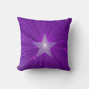 Purple Star printed throw pillow square
