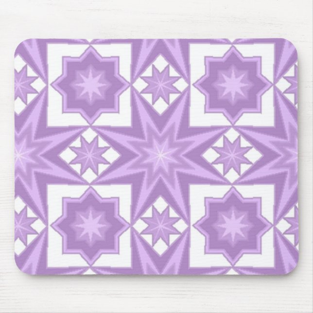 Purple Star Quilt Pattern Mouse Pad (Front)