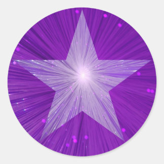 Purple Star round sticker