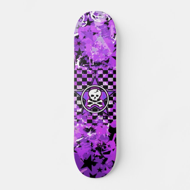 Purple Star Skull Skateboard Deck (Front)