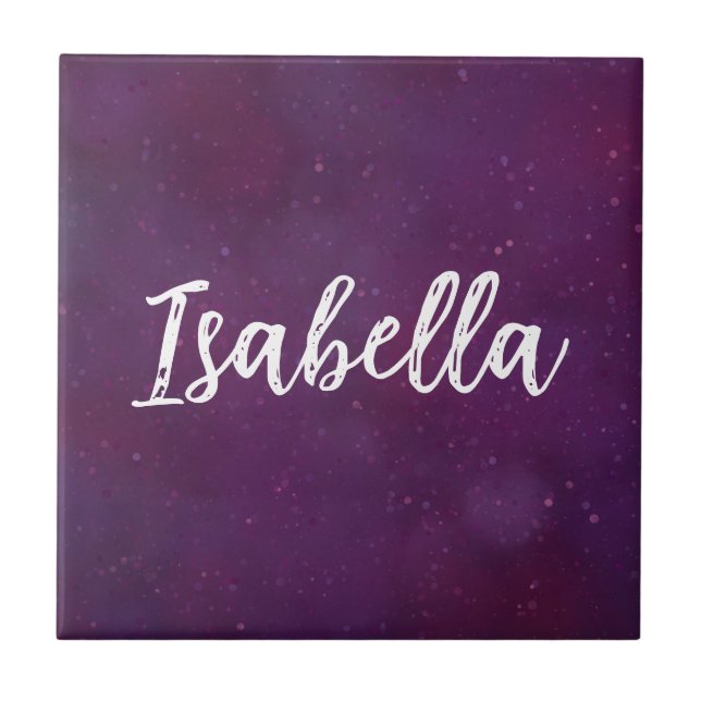 Purple star sky ceramic tile (Front)