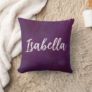 Purple star sky throw pillow