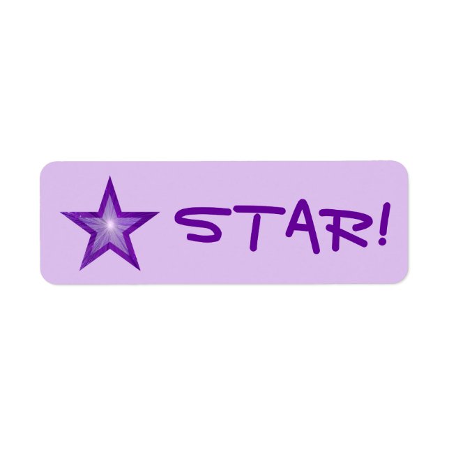 Purple Star "STAR!" label small pale purple (Front)