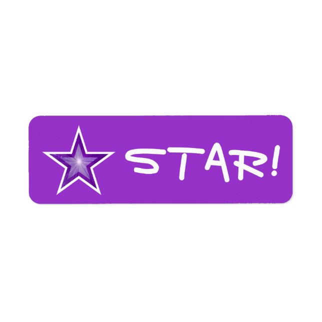 Purple Star "STAR!" label small purple (Front)