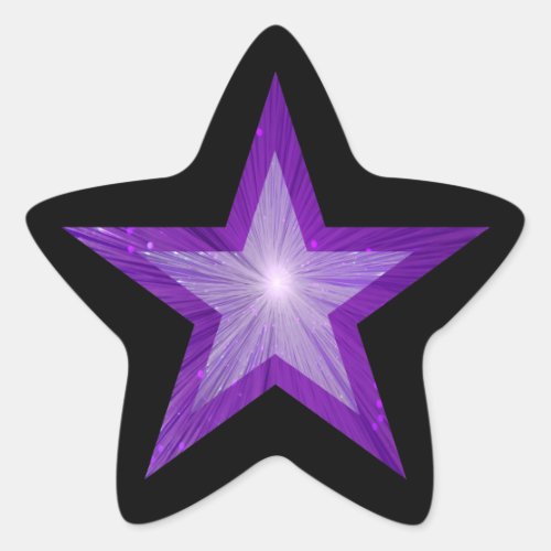Purple Star star_shape sticker black