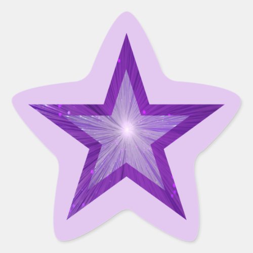 Purple Star star_shape sticker pale purple