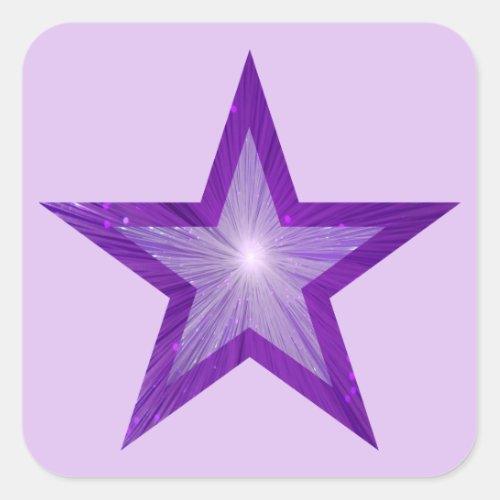 Purple Star sticker square pale purple