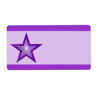 Purple  Star stripe label large pale purple plain