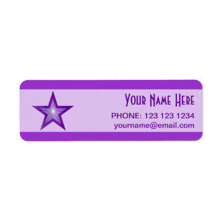 Purple Star stripe 'Name' text label small purple