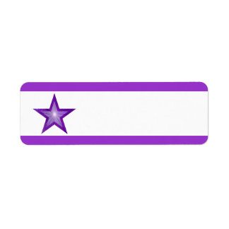 Purple Star stripe small white plain Label