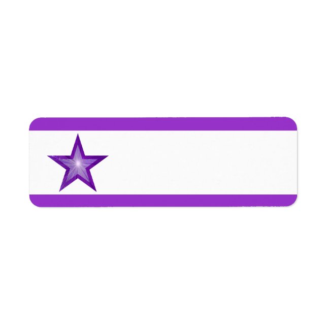 Purple Star stripe small white plain Label (Front)