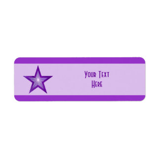 Purple Star stripe 'Your Text' pale purple Label