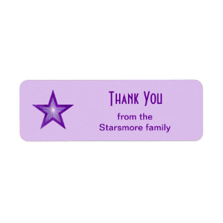 Purple Star 'Thank You' text small pale purple Label