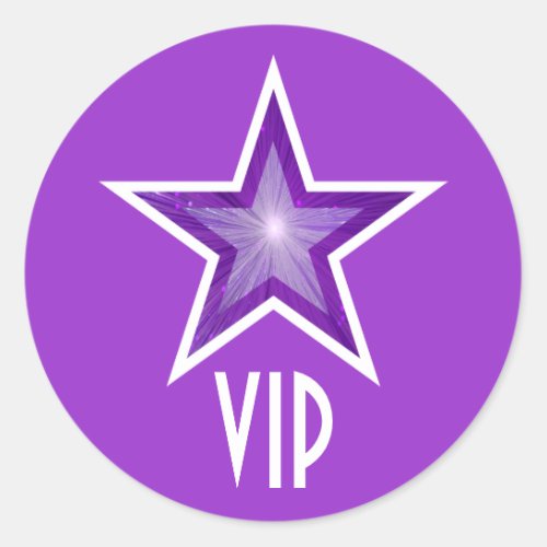 Purple Star VIP round sticker purple