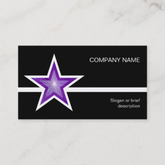 Purple Star white line business card black