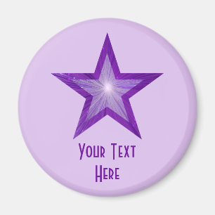 Purple Star 'Your Text' fridge magnet pale purple