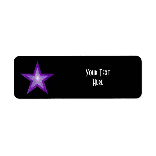 Purple Star Your Text label small black