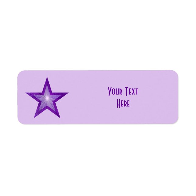 Purple Star 'Your Text' label small pale purple (Front)