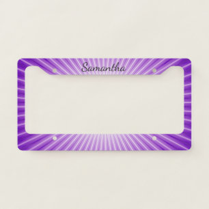 Purple Starburst Design License Plate Frame