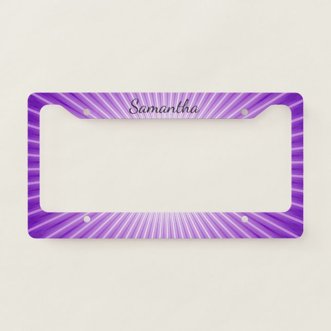 Purple Starburst Design License Plate Frame (Front)