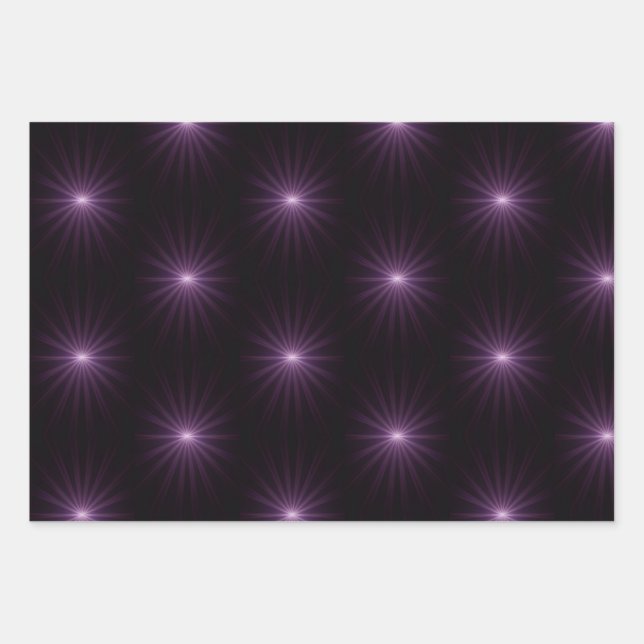 Purple Starburst  Wrapping Paper Sheets (Front)