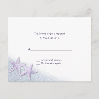 Purple Starfish Beach Wedding RSVP Cards