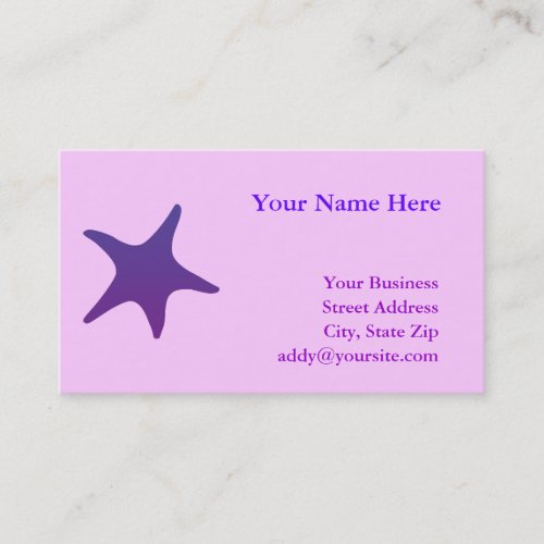 Purple Starfish Business Card Template