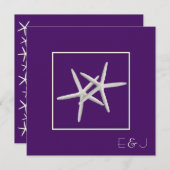 Purple Starfish Wedding Invitations (Front/Back)