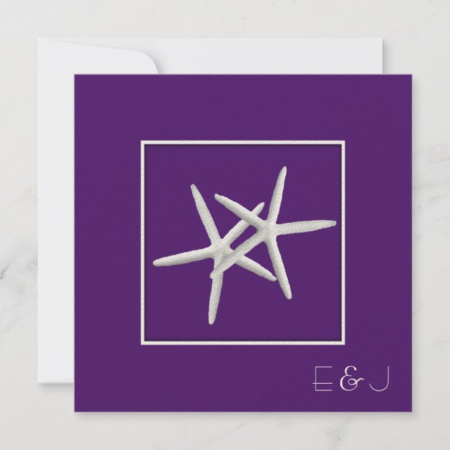 Purple Starfish Wedding Invitations (Front)