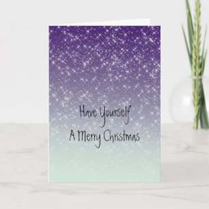 Purple Starlight Sparkles Holiday Card