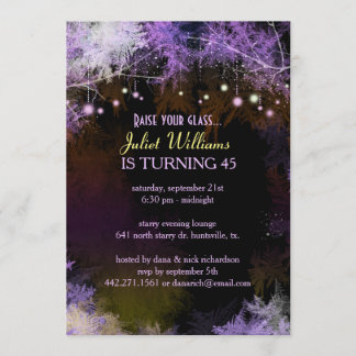 Purple Starry Forest Birthday Party Invitation