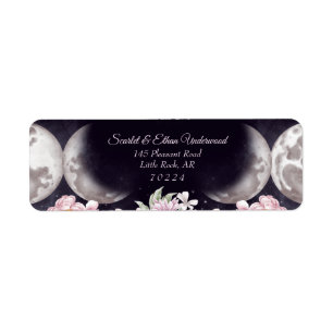 Purple Starry Sky Triple Moon Handfasting Label