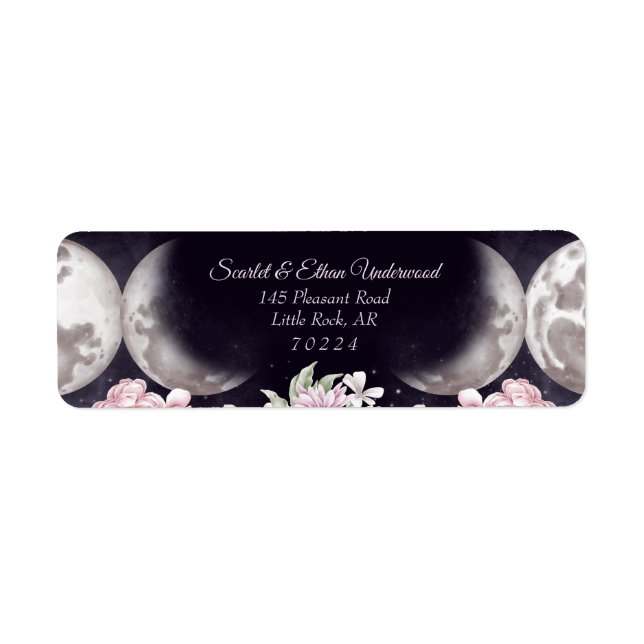 Purple Starry Sky Triple Moon Handfasting Label (Front)