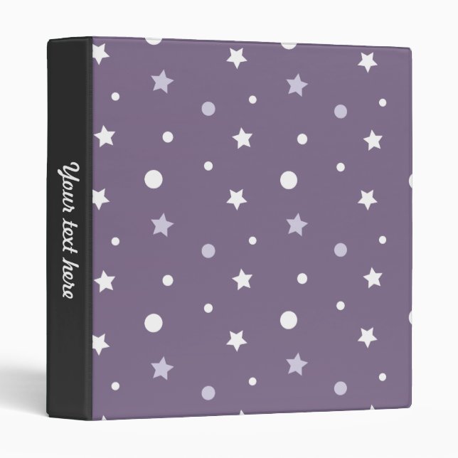 Purple Stars 3 Ring Binders (Front/Spine)