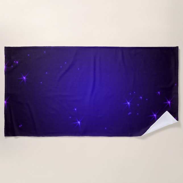 Purple Stars Beach Towel (Front)
