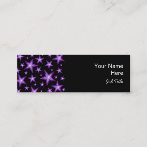 Purple Stars business card side black skinny