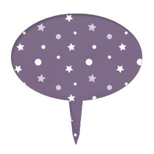 Purple Stars Cake Topper