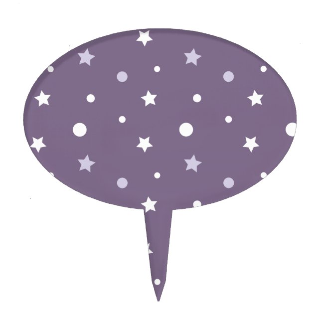 Purple Stars Cake Topper (Front)