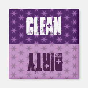 Purple Stars Clean Dirty Dishwasher W1412 Magnet